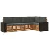 vidaXL Ecksofa Set 5 pcs Natur und Anthrazit Massivholz Akazie