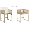 vidaXL 11-tlg. Garten-Essgruppe mit Kissen Beige Poly Rattan