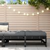 vidaXL Gartenhocker mit Kissen 2 Stk. Schwarz Massivholz Kiefer