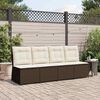 vidaXL Garten-Sofa mit Kissen Schwarz und Cremewei&szlig; Poly-Rattan