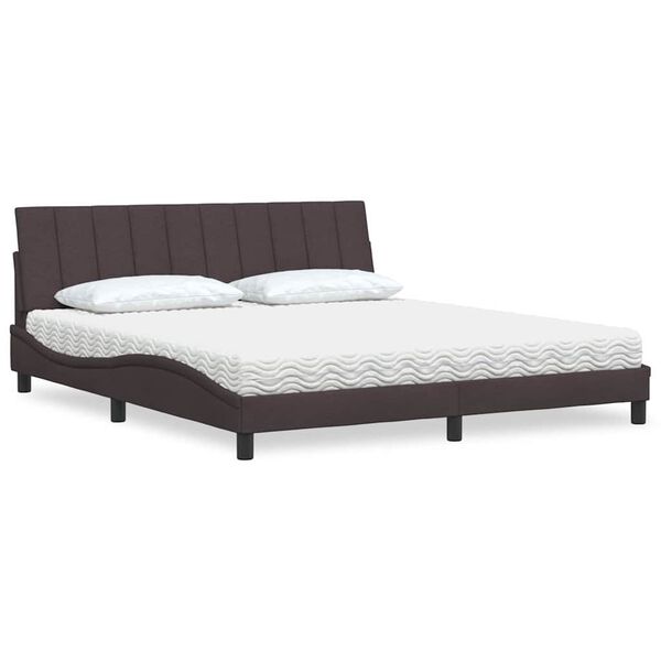 vidaXL Bett mit Matratze "Hanko" Dunkelbraun 180x200 cm Stoff
