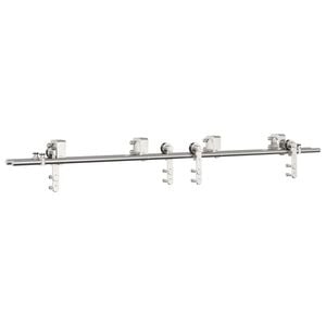 vidaXL Schiebet&uuml;r-Beschlagsatz 183 cm Edelstahl Silbern