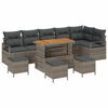 vidaXL Garten-Sofa-Set mit Kissen mit Speicher mit Kissen 10 pcs Grau