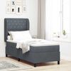 vidaXL Boxspringbett mit Matratze Dunkelgrau 200 x 80 cm Samt