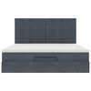 vidaXL Ottoman-Bett mit Matratzen Dunkelgrau 180x200 cm Samt