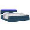 vidaXL Ottoman-Bett mit Matratze & LEDs Dunkelblau 160x200 cm Samt