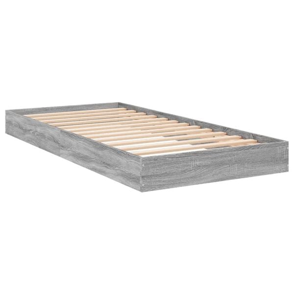vidaXL Bettgestell Grau Sonoma 75x190 cm Holzwerkstoff