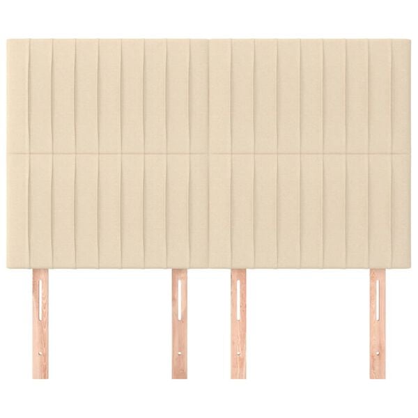 vidaXL Kopfteil Creme 144x5x118/128 cm Stoff