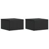 vidaXL Wandmontierter Nachttisch 2 pcs Schwarz 33 x 34,5 x 20 cm