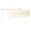 vidaXL Markise Automatisch mit Rollo LED Windsensor 6x3 m Creme