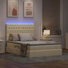 vidaXL Bett mit Stauraum und LED mit LED Creme 140 x 200 cm Polyester