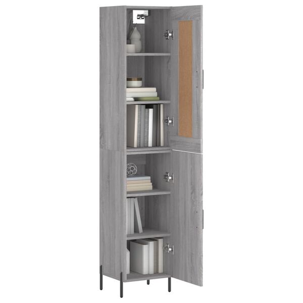 vidaXL Highboard Grau Sonoma 34,5x34x180 cm Holzwerkstoff