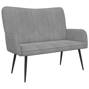 vidaXL 2-Sitzer Sofa Hellgrau 115 x 61 x 87 cm Samt