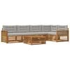 vidaXL Outdoor-Sofagarnitur mit Kissen 6 pcs Nat&uuml;rlich und Hellgrau