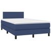 vidaXL Boxspringbett mit Matratze & LED Blau 120x190 cm Stoff