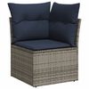 vidaXL 14-teiliges Gartensofa-Set mit Kissen, grau, Polyrattan
