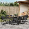 vidaXL Garten Essgruppe 9 pcs Schwarz Pulverbeschichteter Stahl