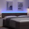 vidaXL Kopfteil mit LED-Lichtleisten mit Kopfteil Braun 200 cm Stoff