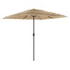 vidaXL Sonnenschirm mit LED und Stahlmast Braun 248x248x248 cm