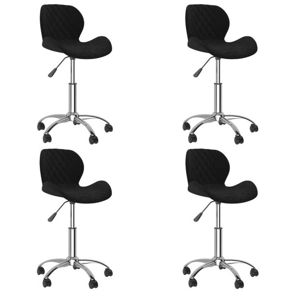 vidaXL Esszimmerstühle 4 Stk. Drehbar Schwarz Samt