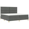 vidaXL Boxspringbett mit Matratze Dunkelgrau 200 x 200 cm Stoff