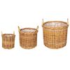 vidaXL Blumentopfkorb mit Speicher GENDT 3 stk. Naturbraun Kubu Rattan