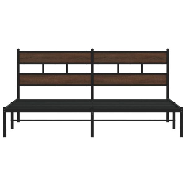 vidaXL Bettgestell ohne Matratze mit Kopfteil Braun Eiche 190x200 cm