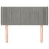 vidaXL Kopfteil mit Ohren Hellgrau 103x16x78/88 cm Samt