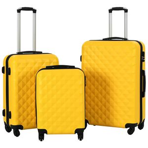 vidaXL Hartschalen-Trolley-Set 3 Stk. Gelb ABS