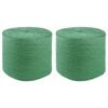 vidaXL Juteseil 2 pcs Gr&uuml;n 100% Tossa Jute