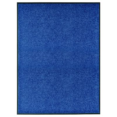 vidaXL Fußmatte Waschbar Blau 90x120 cm