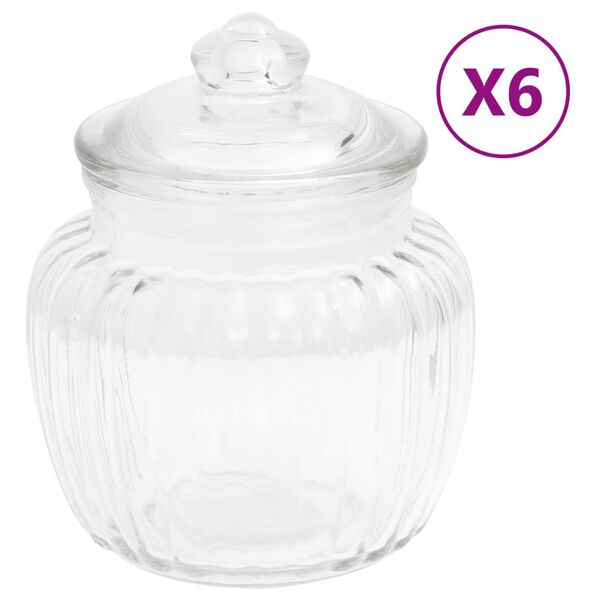 vidaXL Vorratsgl&auml;ser 6 Stk. 500 ml Glas
