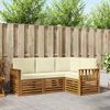 vidaXL Sofagarnituren 4 pcs Natur und Creme Massivholz Akazie