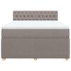vidaXL Boxspringbett mit Matratze Taupe 140x200 cm Stoff