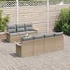 vidaXL Gartensofa-set mit Kissen 8 pcs Beige Poly-Rattan