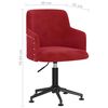 vidaXL B&uuml;rostuhl Drehbar Weinrot Samt