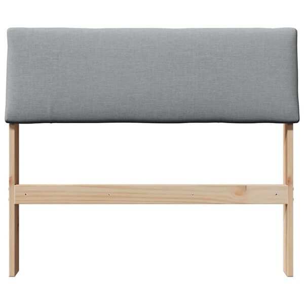 vidaXL Gepolstertes Kopfteil Hellgrau 100 cm Massives Kiefernholz