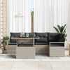 vidaXL Garten-Sofa-Set mit Speicher 6 pcs Hellgrau Poly Rattan
