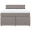vidaXL Boxspringbett mit Matratze Taupe 140x190 cm Stoff