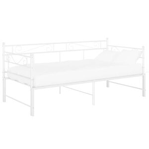 vidaXL Tagesbett Ausziehbar Wei&szlig; Metall 90x200 cm