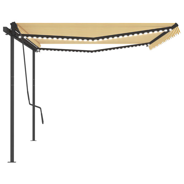 vidaXL Automatische Markise mit LED & Windsensor 5x3,5 m Gelb & Wei&szlig;