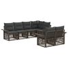 vidaXL Gartensofa-set 7 stk. 7-Sitzanzahl Grau Poly-Rattan