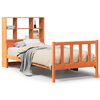vidaXL Massivholzbett mit Regal ohne Matratze Wachsbraun 75x190 cm
