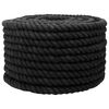 vidaXL Baumwollseil 20 mm 100 m Schwarz 100% Baumwolle