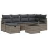 vidaXL Gartensofa-set 7 stk. Grau Poly-Rattan