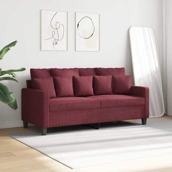 vidaXL 2-Sitzer-Sofa Weinrot 140 cm Stoff