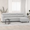 vidaXL 3-Sitzer-Sofa mit Hocker Hellgrau 210 cm Mikrofasergewebe
