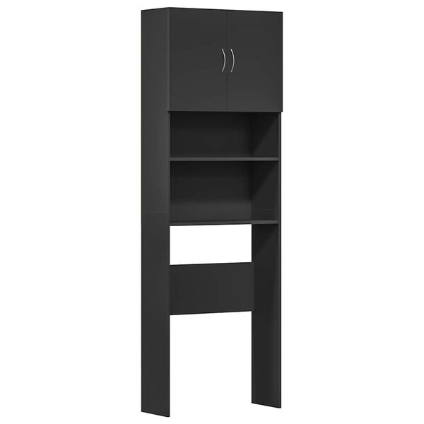 vidaXL Waschmaschinenschrank Schwarz 64x24x190 cm Holzwerkstoff