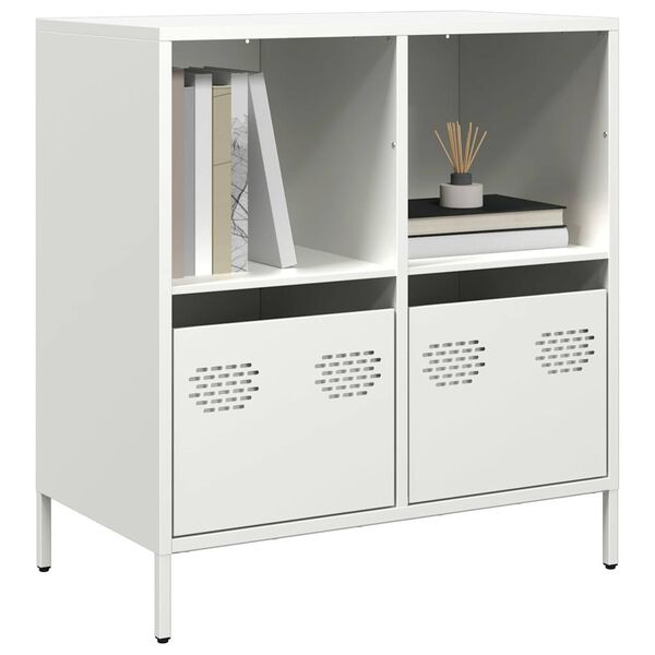 vidaXL Sideboard Wei&szlig; 68x39x73,5 cm Kaltgewalzter Stahl