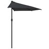 vidaXL Balkon-Sonnenschirm Alu-Mast Schwarz 270x144x222cm Halbrund